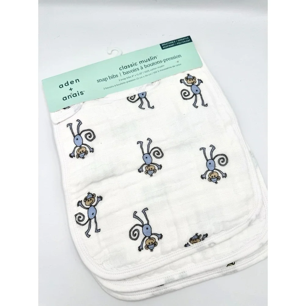 Adan And Anais Jungle Jam Muslin Snap Bibs Set Of 3 Bibs